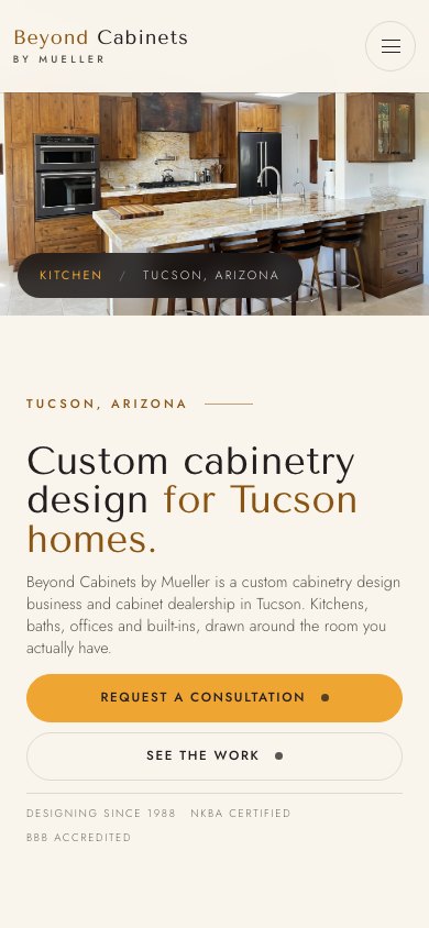 The new homepage on a phone