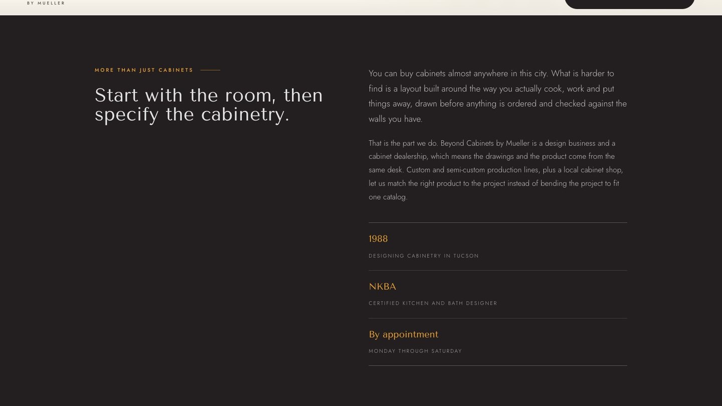 The room selector section of the new homepage