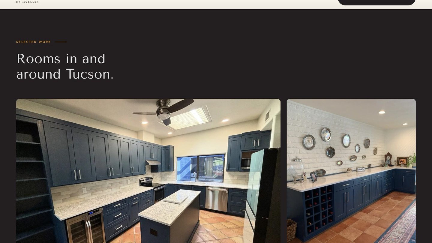 The selected work gallery of the new homepage